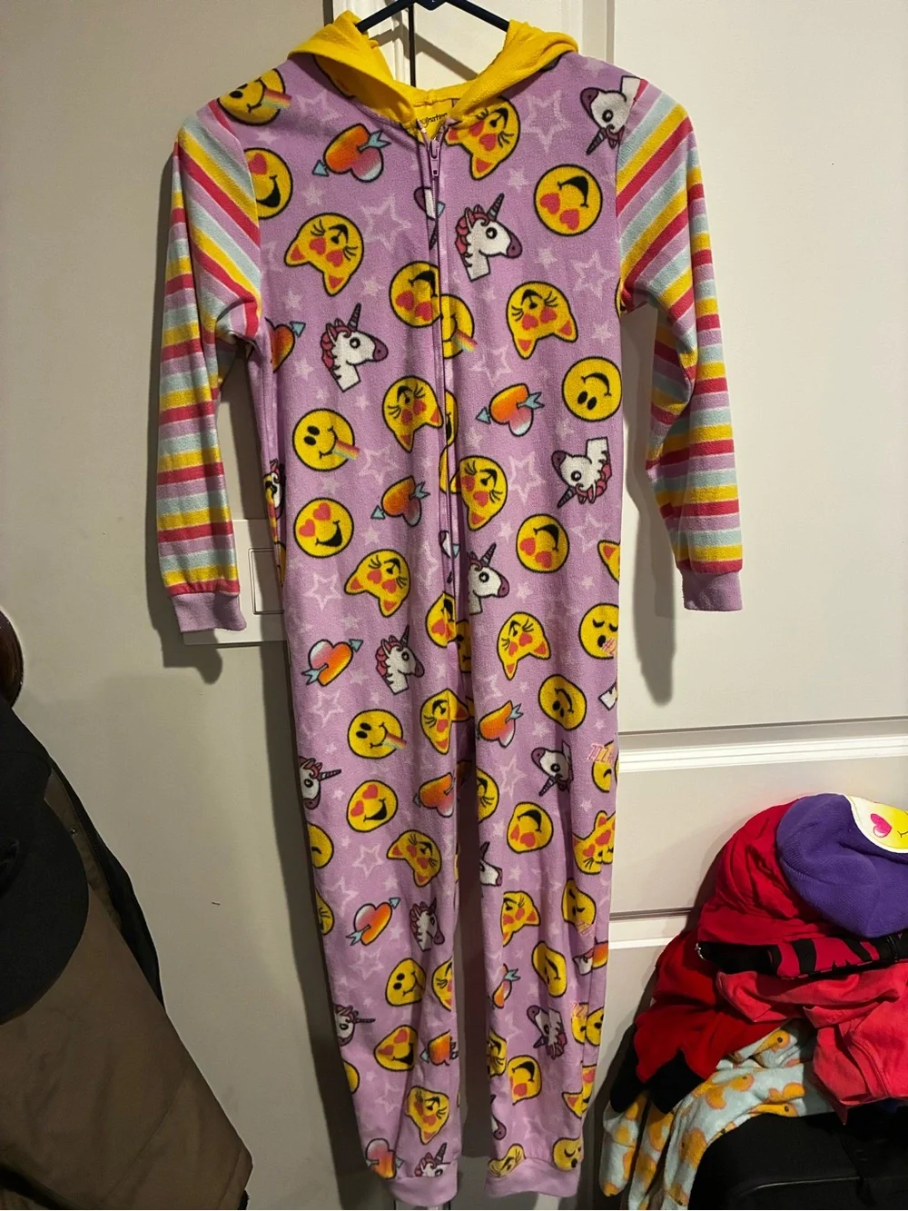 🙂🦄 Emoji & Unicorn Hooded Onesie Pajamas